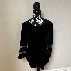 Elegant Black Velvet Women's Top